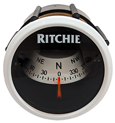 Ritchie Compass Model 'Ritchie Sport X-21ww', Dash Mount Compass, 12v, Dial &Oslash;50,8mm/5&deg;, White - 9067116 1 - 9067116