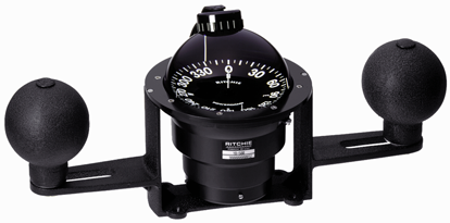 Ritchie Compass 'Globemaster Yb-500', 12/24/32v, Binnacle Mount, Dial &Oslash;127mm/2 Of 5&deg;, Black - 9067305 1 - 9067305