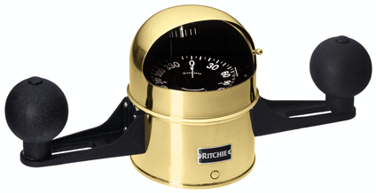 Ritchie Compass 'Globemaster D-6-S-X', 12/24/32v, Binnacle Mount, Dial &Oslash;152,4mm/2 Of 5&deg;, Brass - 9067322 1 - 9067322