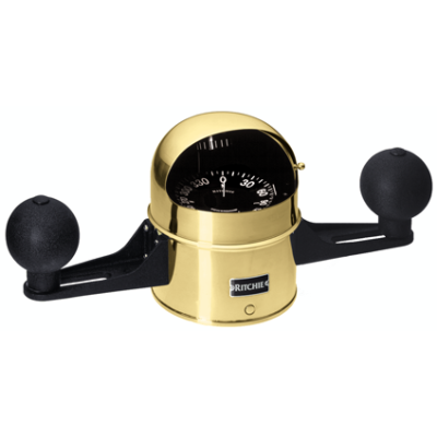 Ritchie Compass 'Globemaster D-6-S-X', 12/24/32v, Binnacle Mount, Dial &Oslash;152,4mm/2 Of 5&deg;, Brass - 9067322 - 9067322