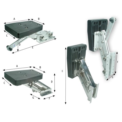 Stainless Steel Folding Outboard Motor Bracket (Max. 30kg) - 9069860 1 1 - 9069860