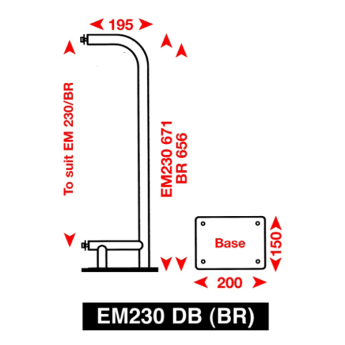 Echomax 230-(Br)Db Stainless Steel Deck Bracket For Em230-Br - 9070614 3 - 9070614