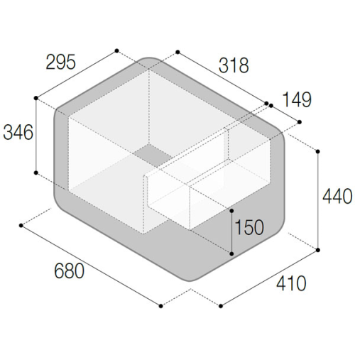 Portable Refrigerator Model VF35P, 35l, 680x410x440mm, 12/24v, Nominal Consumption 31w/H, Internal Cooling Unit - 9075620 1 1 - 9075620