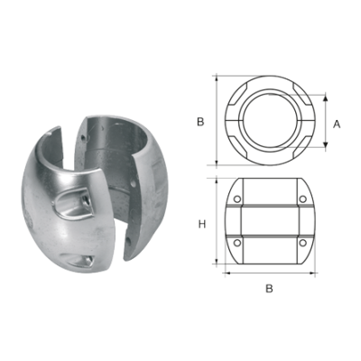 Aluminum Anode For Shaft &Oslash;60mm, Spherical - 9077260 - 9077260