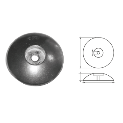 Magnesium Round Anode For Rudder &Oslash;70mm (0,095kg) - 9077960 - 9077960