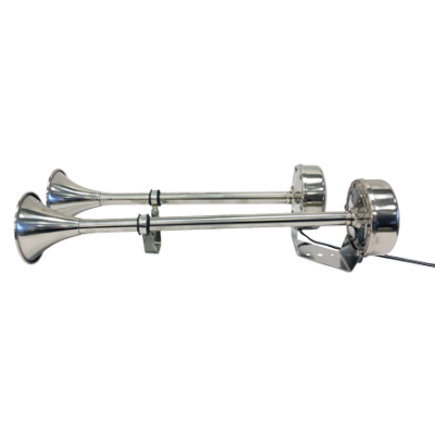 Stainless Steel Electro-Magnetic Boat Horn Set, Dual Tone, L=463,5mm, 12v (105db(A)-350/400hz) - 9078151 - 9078151