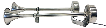 Stainless Steel Electro-Magnetic Boat Horn Set, Dual Tone, L=463,5mm, 24v (105db(A)-350/400hz) - 9078156 1 - 9078156