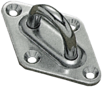 Stainless Steel Diamond Shaped Eye Plate, 37x59mm, &Oslash;5mm - 9078520 - 9078520