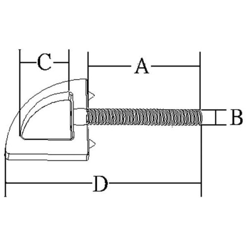 Stainless Steel Screw Eye, A=102mm, B=12mm, C=23mm, D=152mm - 9078725 1 - 9078725