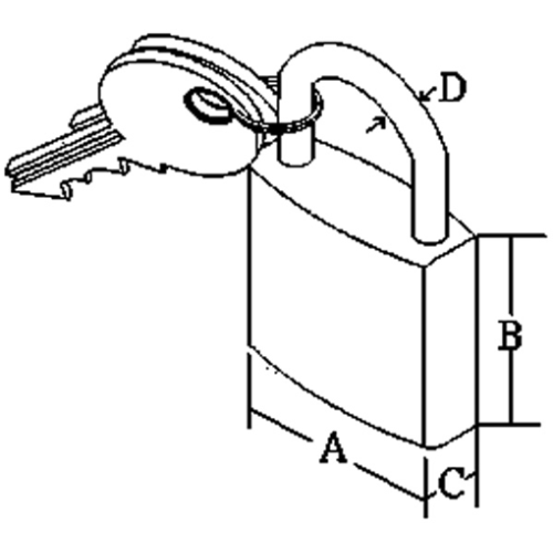 Brass Padlock With Stainless Steel Shackle, Dimensions 50x40mm - 9078892 2 - 9078892