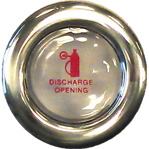 Fire Extinguisher Discharge Opening With Breakable Glass, Dims. 50x70x29mm - 9078945 - 9078945