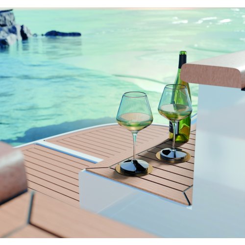 SEASIP Stainless steel holder - antislip bronze finish base - for stemmed wine glasses - 9081281 4 - 9081281