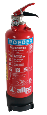 Dry Powder Extuinguisher 1kg, &Oslash;85mm, H=350mm (Fire Class A+B+C) - 9082116 - 9082116