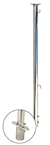 Flag pole stainless steel with 2 hooks with click system