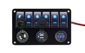 Gang Rocker Switch panel with Voltmeter + USB + Powersocket - A6sw11b134010 72dpi 1 - 9078612