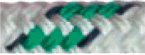 Allcord-18, Double Braided Sheet Line, &Oslash;10mm, White With Green/Black Tracer Thread, 200m - Al1810 gr 1 - AL1810/GR