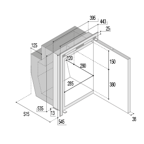Stainless Steel Refrigerator, Built-In 'Sea Steel' 'C51ix', 51l (Freezer 3,6l) 12/24v, Int. Cooling Unit - C51ix 72dpi - 9075542