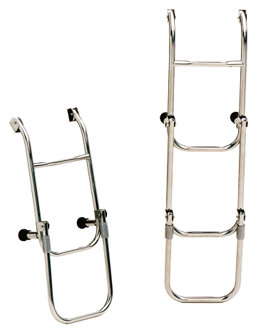 Stainless Steel Bathing Ladder, 3-Steps, With Adjustable Transom Support, Unfolded 260x700mm, Tube &Oslash;20mm - C7074 01 - C7074