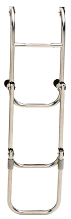 Stainless Steel Bathing Ladder, 4-Steps, With Adjustable Transom Support, Unfolded 260x1030mm, Tube &Oslash;20mm - C7075 - C7075