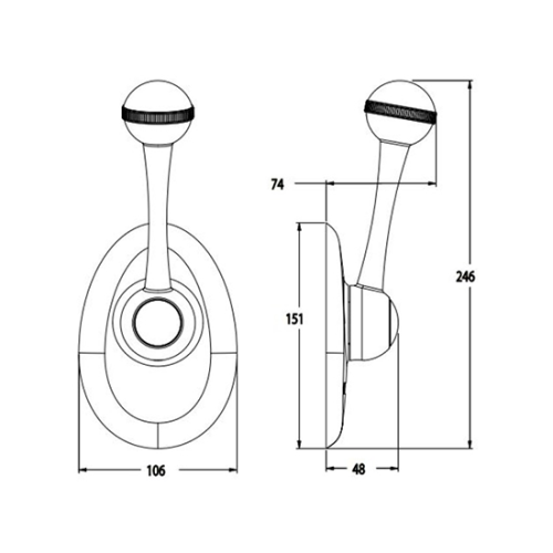 Dual Action Side Mount Control Ch2850, Without Twist-Grip Switch - Ch2850p 2 - CH2850