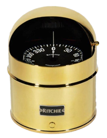 Ritchie Compass 'Globemaster D-515-X', 12/24/32v, Binnacle Mount, &Oslash;127mm/2 Of 5&deg;, Brass (Power) - D 515 x - 9067389