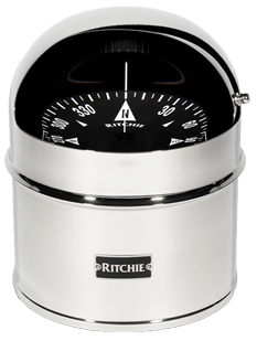Ritchie Compass 'Globemaster D-615-P', 12/24/32v, Binnacle Mount, &Oslash;152,4mm/2 Of 5&deg;, Stainless Steel (Power) - D 615 p - 9067395