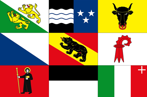 Allpa Nidwalden Flag 20x30cm - Deelst zw 1 - NI2030