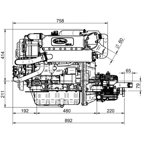 Sol&eacute; Marine Diesel Engine Mini 55 Turbo With Technodrive Gear Box Tmc260, R=2.47:1 - E 1212 01 2 - 9022201