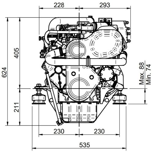 Sol&eacute; Marine Diesel Engine Mini 55 Turbo With Technodrive Gear Box Tmc260, R=2.00:1 - E 1212 02 - 9022200