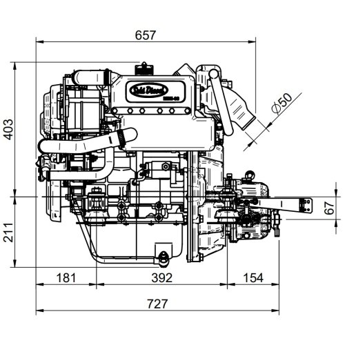 Sol&eacute; Marine Diesel Engine Mini 33 With Technodrive Gear Box Tmc60p, R=2.45:1 - E 1228 01 3 - 9022033