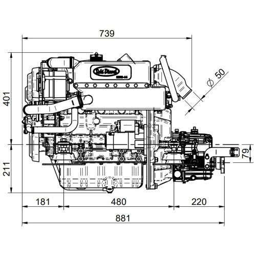 Sol&eacute; Marine Diesel Engine Mini 44 With Technodrive Gear Box Tmc60p, R=2.00:1 - E 1229 01 2 - 9022042