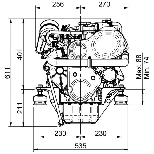 Sol&eacute; Marine Diesel Engine Mini 44 With Technodrive Gear Box Tmc60p, R=2.00:1 - E 1229 02 - 9022042