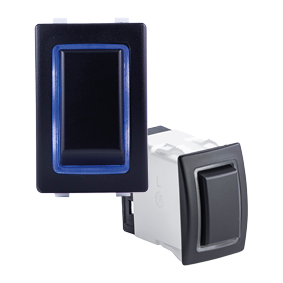 Sierra Waterproof (Ip68) Halo Permanently Lit Switch; Led Blue, Dpdt, (On)-Off-(On) - Haloschakelaar blauw - 64RK40680B
