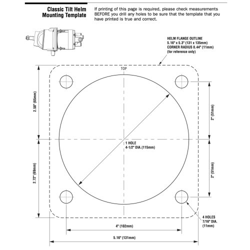 SeaStar hydraulic helm Classic Tilt ORB (27,8cc/70bar) - Hh6541 4 zeichnung - HH6541-4