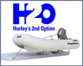 Hurley H2o Davit System 10" Mount Hard Bottom Black W/Foot Plate To Perm. Mount To Swim Platform - Hurley h2o 72dpi - 9084925