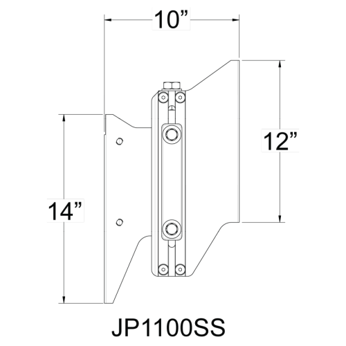 Seastar Mechanic Jackplate Powerlift, 10" Setback, Manual - Jp1100ss 02 - JP1100SS