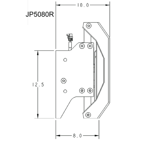 Seastar Electro Hydraulic Jackplate Powerlift, 8" Setback - Jp5080r dims 72dpi - JP5080R
