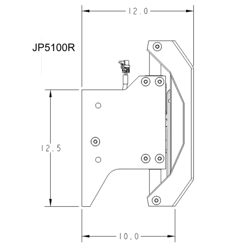 Seastar Electro Hydraulic Jackplate Powerlift, 10" Setback - Jp5100r dims 72dpi - JP5100R