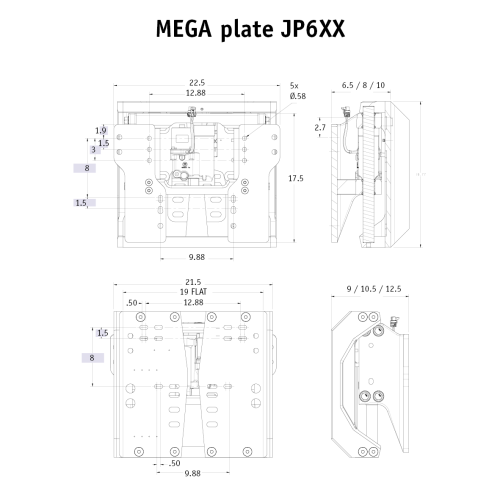 Seastar Electro Hydraulic Mega Plate 10" Setback, Standard Mount - Jp6100 2 - JP6100