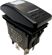 Waterproof Switch With Led-Indicator, 4-Poles, On - Off, 15a/12v, Including 25 Labels - L061012401 72dpi - L061012401
