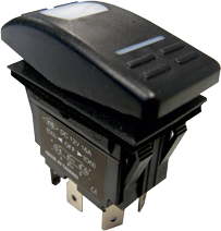 Waterproof Switch With Led-Indicator, 4-Poles, (On) - Off, 15a/12v, Including 25 Labels - L061012402 72dpi - L061012402