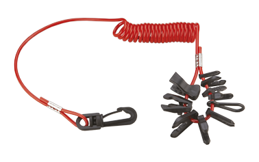 Security stop keys with coiled string