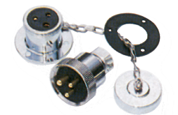 Chromed-Brass Watertight Connector, 5a, 3-Pins, Complete With Cover - L0611536 72dpi - 9078466