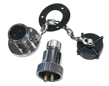 Chromed-Brass Watertight Connector, 3a, 3-Pins, Complete With Plastic Cover - L0611539 72dpi 1 - L0611539