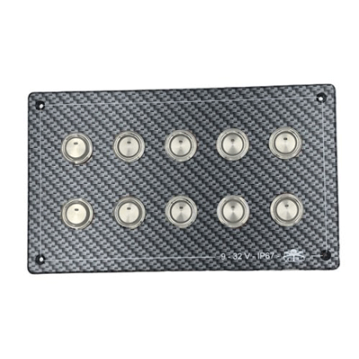 Switch Panel, Carbon-Look Polycarbonate, 9-32v, Waterproof Ip67 Dim.207x123mm - L0680109 1 - L0680109