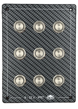 Switch Panel, Carbon-Look Polycarbonate, 9-32v, Waterproof Ip67 Dim.133x178mm - L0680208 - L0680208
