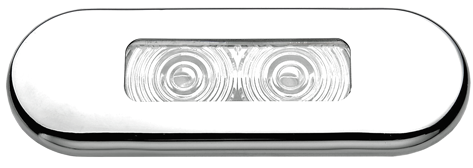 Led Courtesy Light, Plastic, Built-In, With Stainless Steel Rim, 12v/0,21w, Led 2x 0,2w, 86x31mm - L4400160 72dpi - L4400160