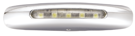 Led Courtesy Light, Chrome Plated Zinc Alloy, Built-On, 12v/0,4w, 5x Top Led, 80x18x16mm - L4400181 72dpi - L4400181