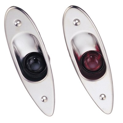 Navigation Lights Set For Port-/Starboard (Side Built-In Mount) 12v/6w, Red/Green Lens - L4400195 72dpi - L4400195