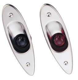 Led Navigation Lights Set For Port-/Starboard (Side Built-In Mount) 12v/6w, Red/Green Lens - L4400196 72dpi - L4400196